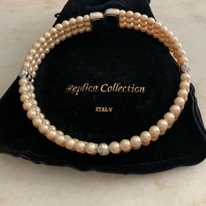 Faux Pearl Chocker with Matching Earrings